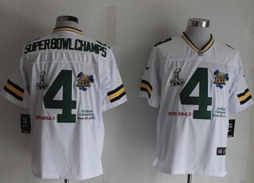 Nike Packers #4 Superbowlchamps White Men's Stitched NFL Limited Jersey